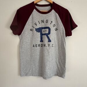 Aeropostale y2k vintage look mens t shirt size medium graphic gray